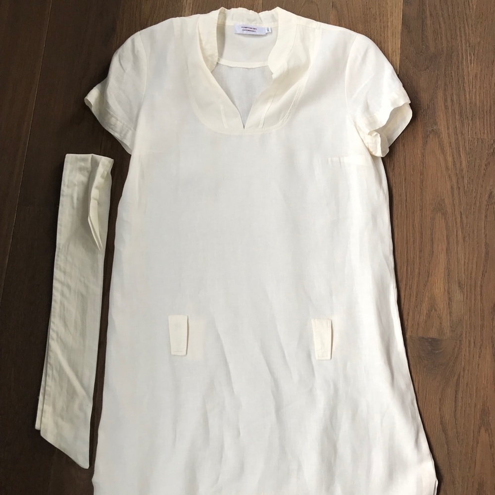 Cream linen tunic dress